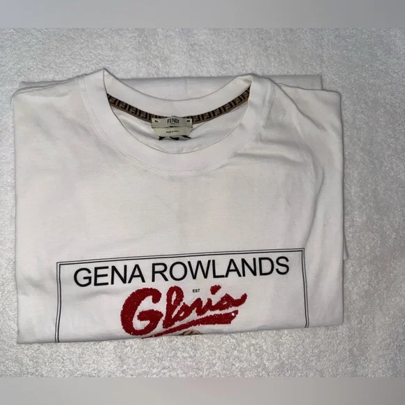 Fendi White Gloria T-Shirt, Unisex.